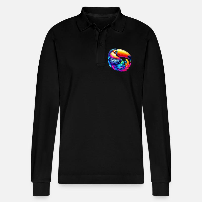 Tukan - Stanley/Stella Unisex Bio-Langarm-Poloshirt Prepster - Schwarz