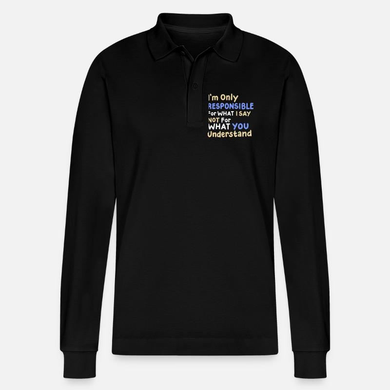 Sarkastischer Humor Sarkasmus - Stanley/Stella Unisex Bio-Langarm-Poloshirt Prepster - Schwarz