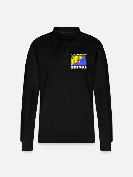 Inseltrip Gran Canaria - Stanley/Stella Unisex Bio-Langarm-Poloshirt Prepster - Schwarz