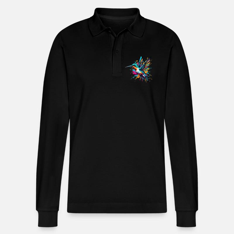 Kolibri - Stanley/Stella Unisex Bio-Langarm-Poloshirt Prepster - Schwarz