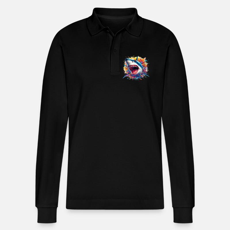 Hai - Stanley/Stella Unisex Bio-Langarm-Poloshirt Prepster - Schwarz