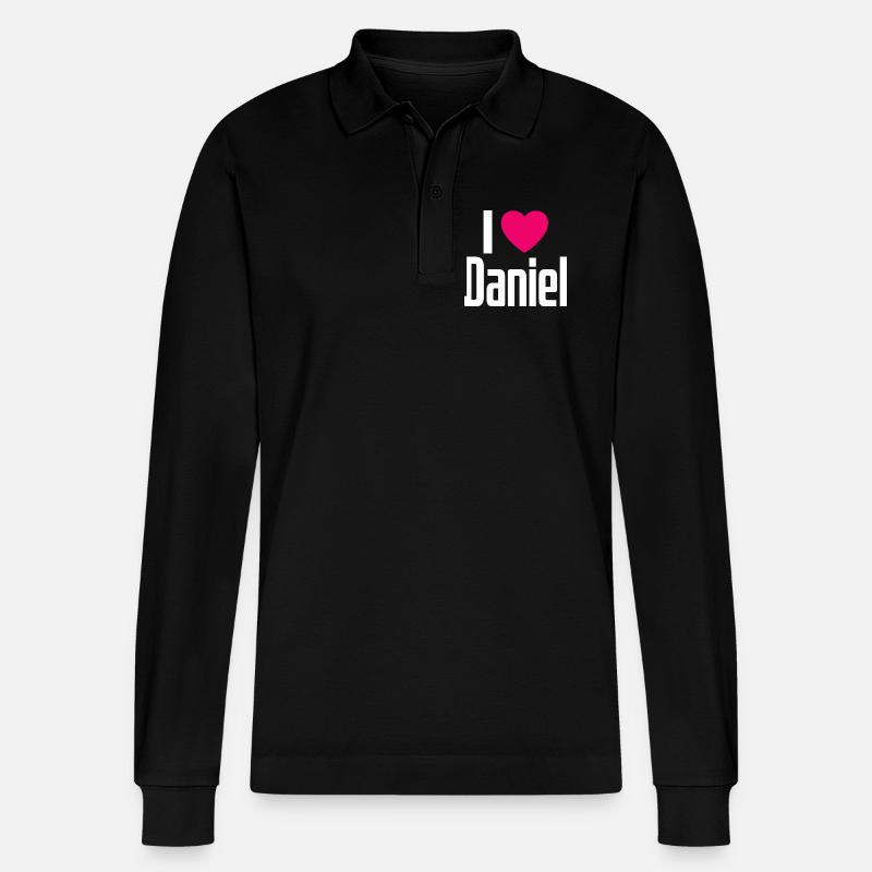 J’aime Daniel Pink Heart J’aime Daniel - Polo à manches longues bio PREPSTER Stanley/Stella Unisexe - noir