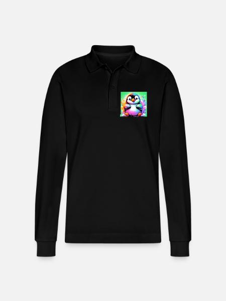 penguin - Stanley/Stella Organic Unisex Long-Sleeved Polo Shirt Prepster - black
