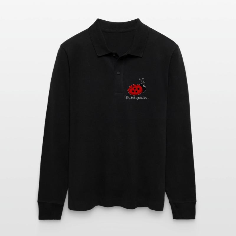 Modschegiebchen Marienkäfer Sächsisch Geschenkidee Stanley/Stella Unisex Bio-Langarm-Poloshirt Prepster
