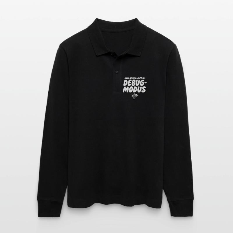 Brain in Debug Mode – Humor Graphics Stanley/Stella Organic Unisex Long-Sleeved Polo Shirt Prepster