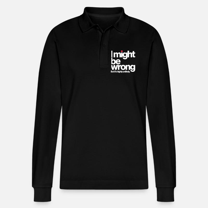 Potrei sbagliarmi, ma è altamente improbabile un saputello - Polo a manica lunga ecologica unisex Prepster di Stanley/Stella - nero