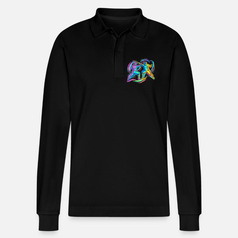 Fechtduell - Stanley/Stella Unisex Bio-Langarm-Poloshirt Prepster - Schwarz