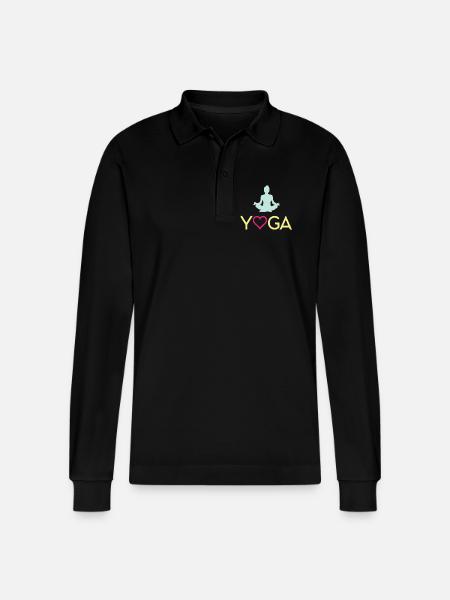 Yoga - Stanley/Stella Organic Unisex Long-Sleeved Polo Shirt Prepster - black