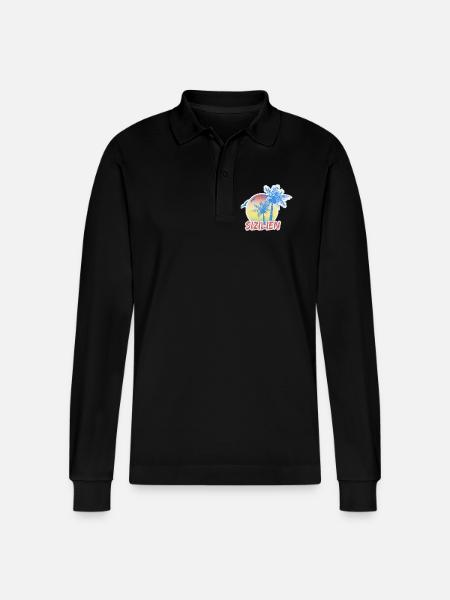 Sicily as a holiday - Stanley/Stella Organic Unisex Long-Sleeved Polo Shirt Prepster - black