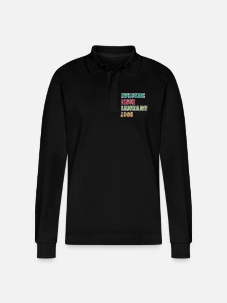 60th Birthday Original January Vintage 1966 - Stanley/Stella Organic Unisex Long-Sleeved Polo Shirt Prepster - black