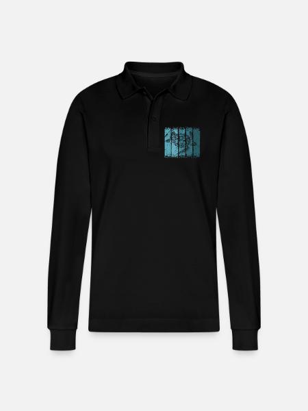 turtle - Stanley/Stella Organic Unisex Long-Sleeved Polo Shirt Prepster - black