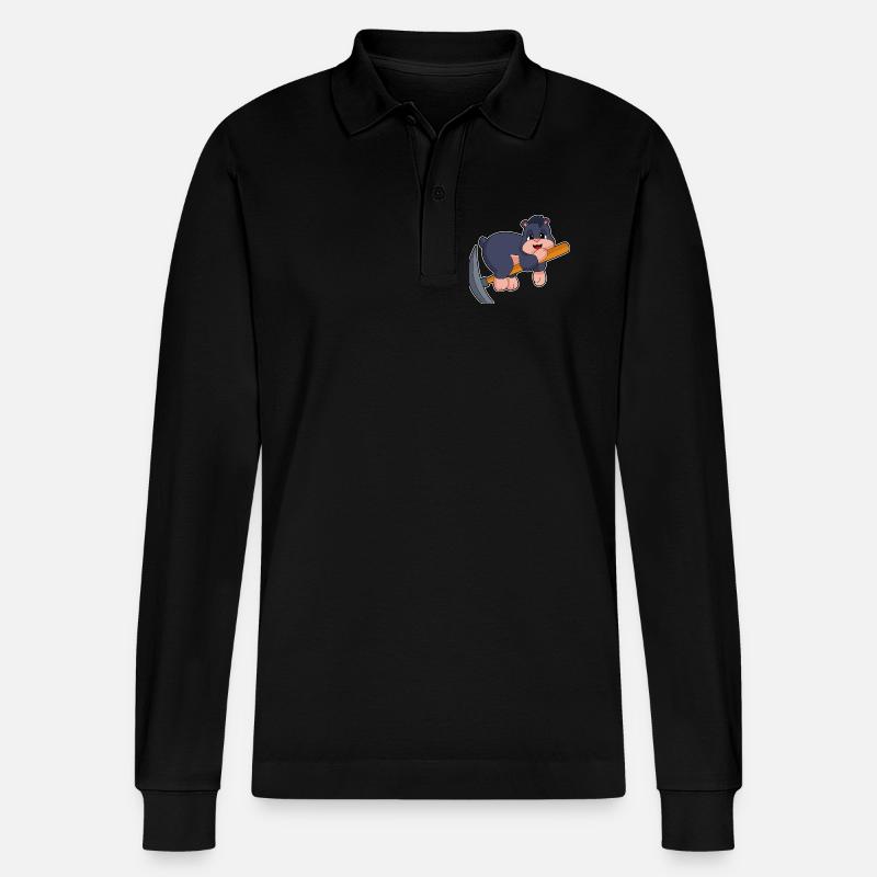 Pioche de Tale Miner - Polo à manches longues bio PREPSTER Stanley/Stella Unisexe - noir