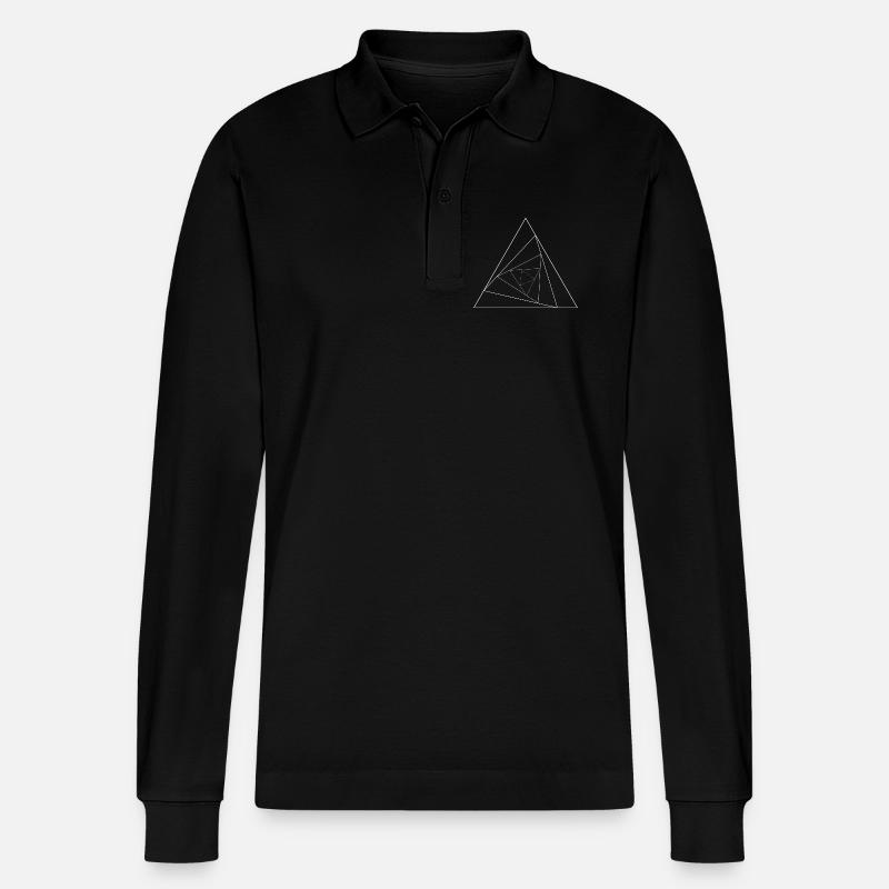 Triangular triangle - Stanley/Stella Organic Unisex Long-Sleeved Polo Shirt Prepster - black