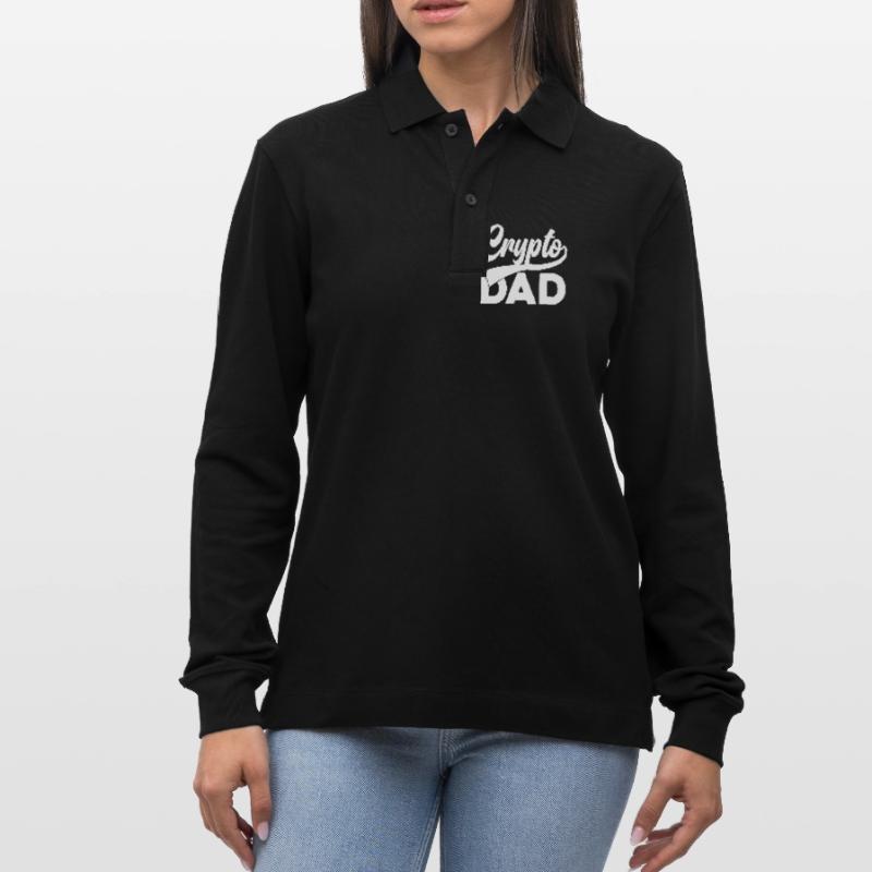 Crypto Dad Script Logo Polo à manches longues bio PREPSTER Stanley/Stella Unisexe