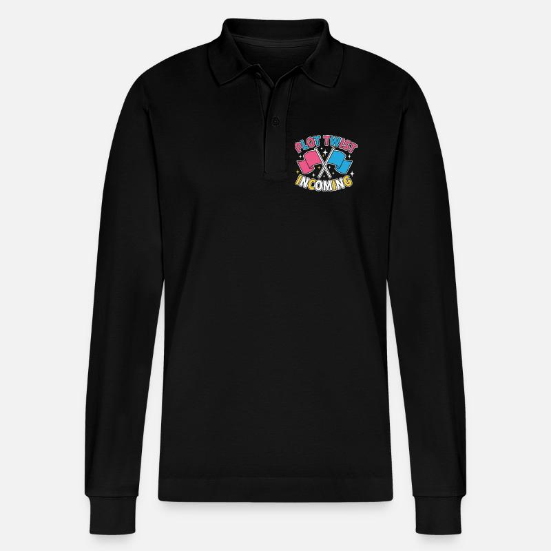 Geschlechter-Enthüllung Plot-Twist – Team Pink Team - Stanley/Stella Unisex Bio-Langarm-Poloshirt Prepster - Schwarz