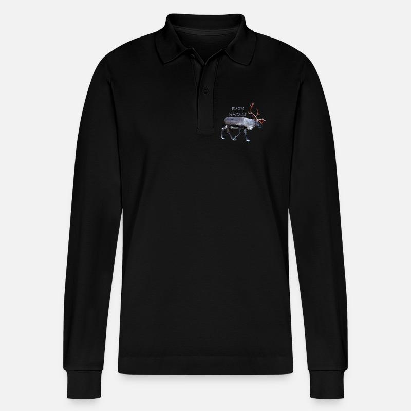 Buon Natale - Stanley/Stella Unisex Bio-Langarm-Poloshirt Prepster - Schwarz