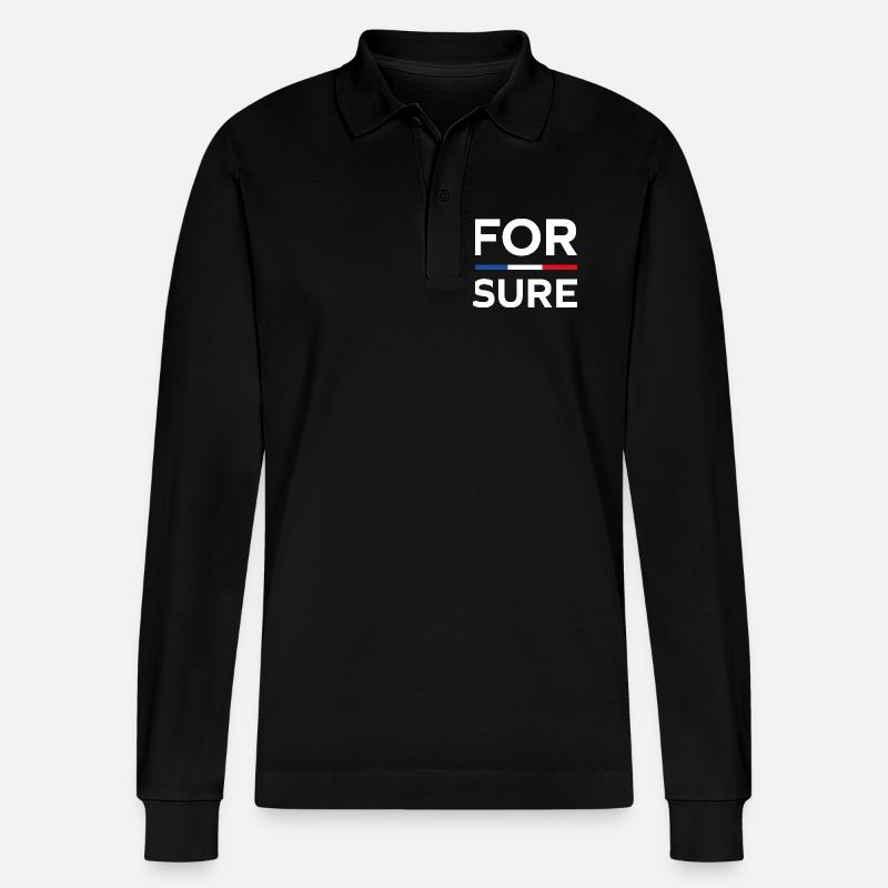 macron For sure - Stanley/Stella Organic Unisex Long-Sleeved Polo Shirt Prepster - black