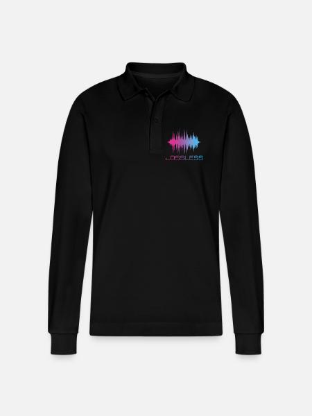 Lossless Audio Format Audiophile Sound - Stanley/Stella Organic Unisex Long-Sleeved Polo Shirt Prepster - black