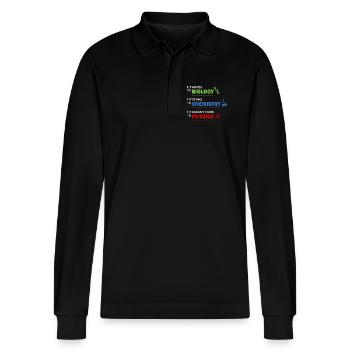 Naturwissenschaften - Stanley/Stella Unisex Bio-Langarm-Poloshirt Prepster - Schwarz - Vorne - Anna (173cm) & Nico (186cm)