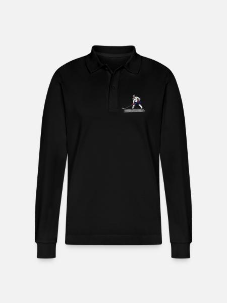hockey - Stanley/Stella Organic Unisex Long-Sleeved Polo Shirt Prepster - black