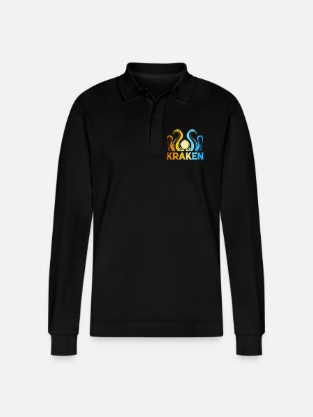 Octopus Octopus Octopus Octopus - Stanley/Stella Organic Unisex Long-Sleeved Polo Shirt Prepster - black
