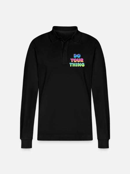 Do Your Thing Motivations Statement Style - Stanley/Stella Organic Unisex Long-Sleeved Polo Shirt Prepster - black