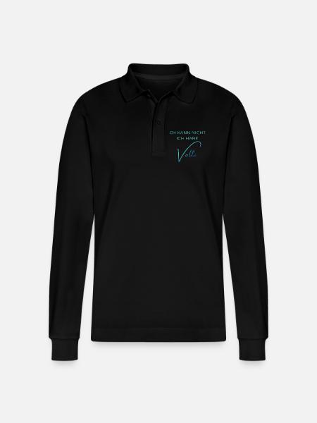 Voltigieren Training: Lustiger Volti Spruch - Stanley/Stella Unisex Bio-Langarm-Poloshirt Prepster - Schwarz