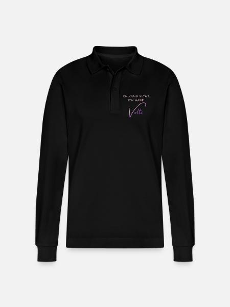 Voltigieren Training: Lustiger Volti Spruch - Stanley/Stella Unisex Bio-Langarm-Poloshirt Prepster - Schwarz