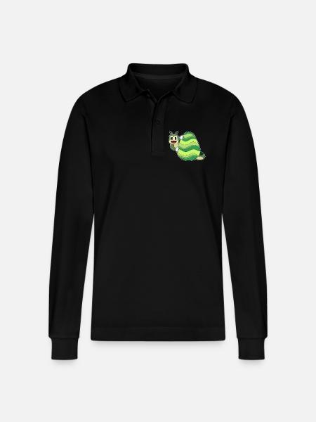 Caterpillar Easter Easter Egg - Stanley/Stella Organic Unisex Long-Sleeved Polo Shirt Prepster - black