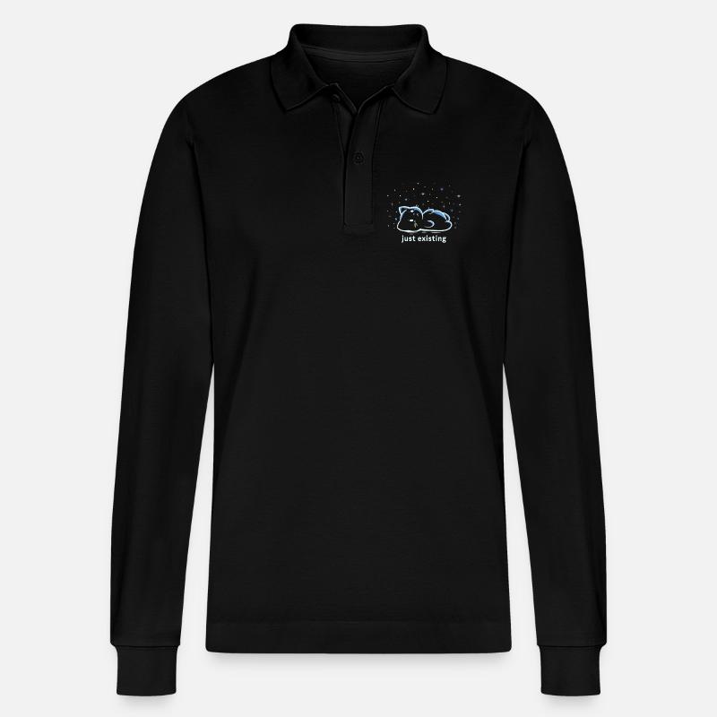 Einfach nur existieren - Stanley/Stella Unisex Bio-Langarm-Poloshirt Prepster - Schwarz