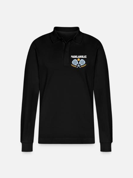 Padel Tennis Padelaholic - Stanley/Stella Prepster økologisk unisex langærmet poloshirt - sort