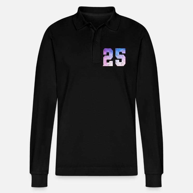 Ausgabe 25 – 25. Jubiläumsgeschenk - Stanley/Stella Unisex Bio-Langarm-Poloshirt Prepster - Schwarz