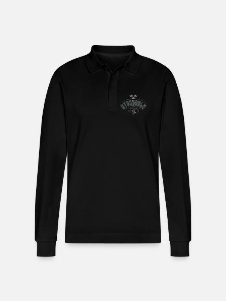 Stockholm 2-fäger - Stanley/Stella Organic Unisex Long-Sleeved Polo Shirt Prepster - black