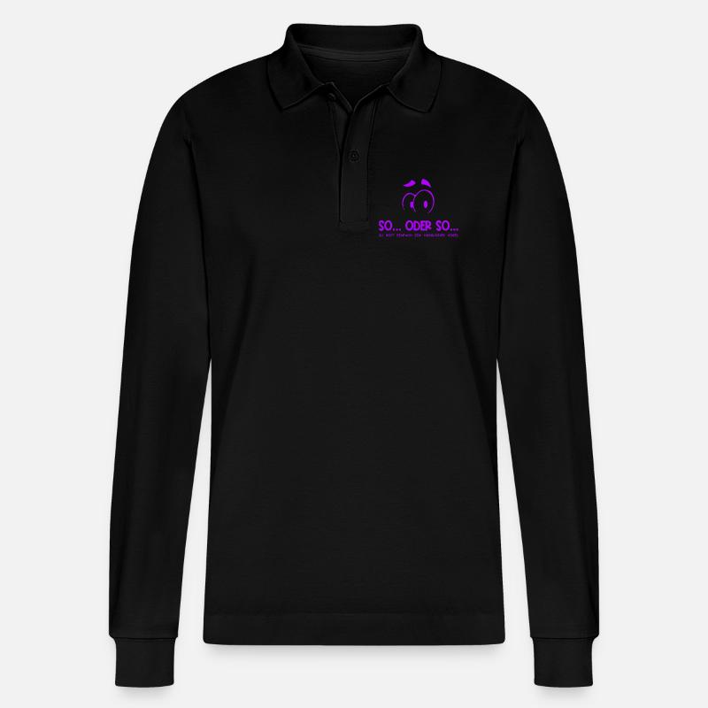 So...Oder So: Hässlicher Vogel - Lila - Stanley/Stella Unisex Bio-Langarm-Poloshirt Prepster - Schwarz