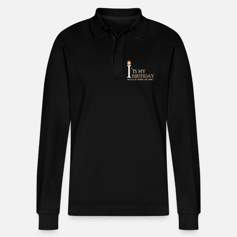 it's my birthday - Stanley/Stella Unisex Bio-Langarm-Poloshirt Prepster - Schwarz