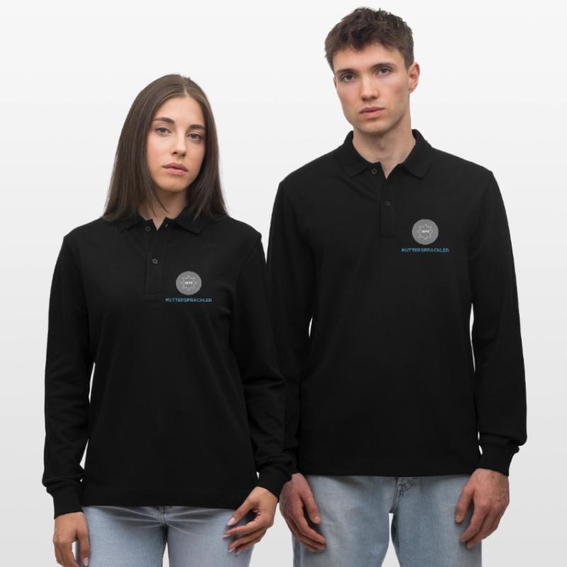 Muttersprachler: JavaScript Edition Stanley/Stella Unisex Bio-Langarm-Poloshirt Prepster