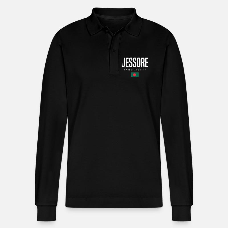 Jessore Bangladesch - Stanley/Stella Unisex Bio-Langarm-Poloshirt Prepster - Schwarz