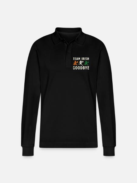 Team Irish Abschied St. Patrick's Day - Stanley/Stella Unisex Bio-Langarm-Poloshirt Prepster - Schwarz