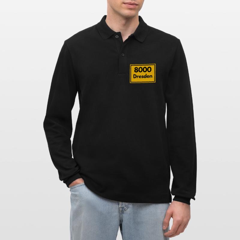 OLD POSTCODE POSTCODE RETRO 8000 DRESDEN ELBE Stanley/Stella Organic Unisex Long-Sleeved Polo Shirt Prepster