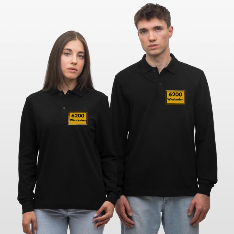 OLD POSTCODE POSTCODE RETRO 6200 WIESBADEN Stanley/Stella Organic Unisex Long-Sleeved Polo Shirt Prepster
