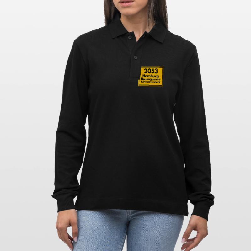 OLD POSTCODE POSTCODE 2053 HAMBURG NEUENGAMME ELBE Stanley/Stella Organic Unisex Long-Sleeved Polo Shirt Prepster