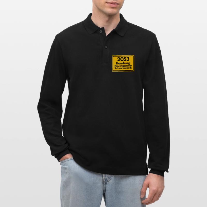 OLD POSTCODE POSTCODE 2053 HAMBURG NEUENGAMME ELBE Stanley/Stella Organic Unisex Long-Sleeved Polo Shirt Prepster