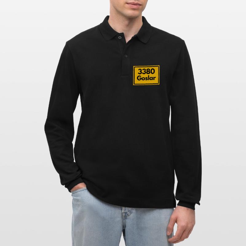 OLD POSTCODE ZIP CODE RETRO 3380 GOSLAR KAISERPFAL Stanley/Stella Organic Unisex Long-Sleeved Polo Shirt Prepster
