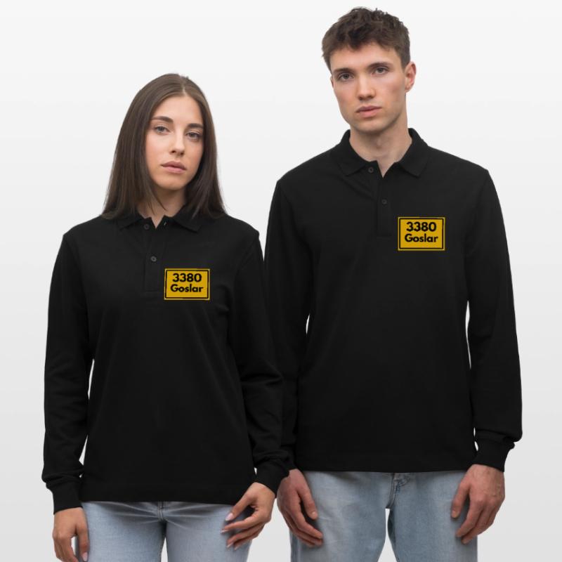 OLD POSTCODE ZIP CODE RETRO 3380 GOSLAR KAISERPFAL Stanley/Stella Organic Unisex Long-Sleeved Polo Shirt Prepster