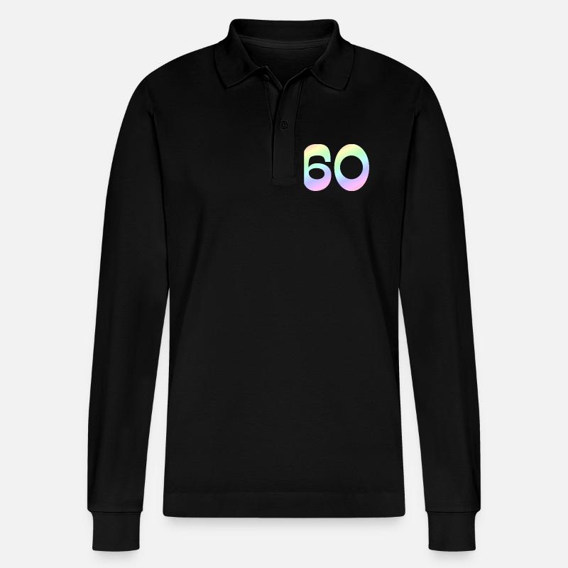 geschenkidee, 60 pastellfarbe - Stanley/Stella Unisex Bio-Langarm-Poloshirt Prepster - Schwarz