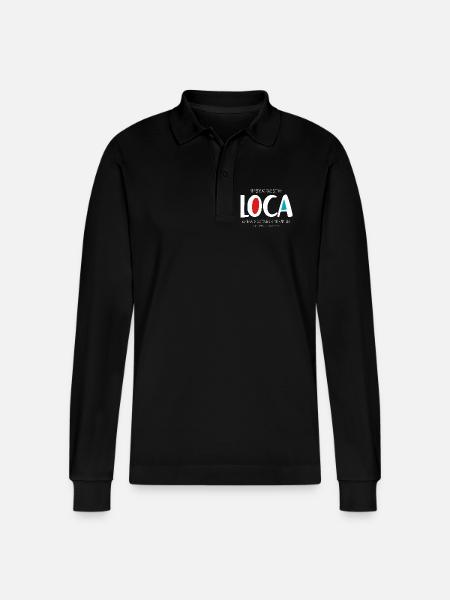 I'm crazy (dark) - Stanley/Stella Organic Unisex Long-Sleeved Polo Shirt Prepster - black