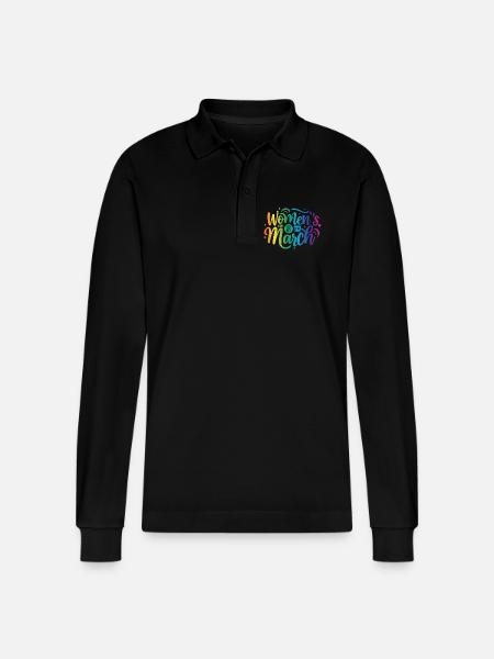 Women Day 8th March - Stanley/Stella Organic Unisex Long-Sleeved Polo Shirt Prepster - black