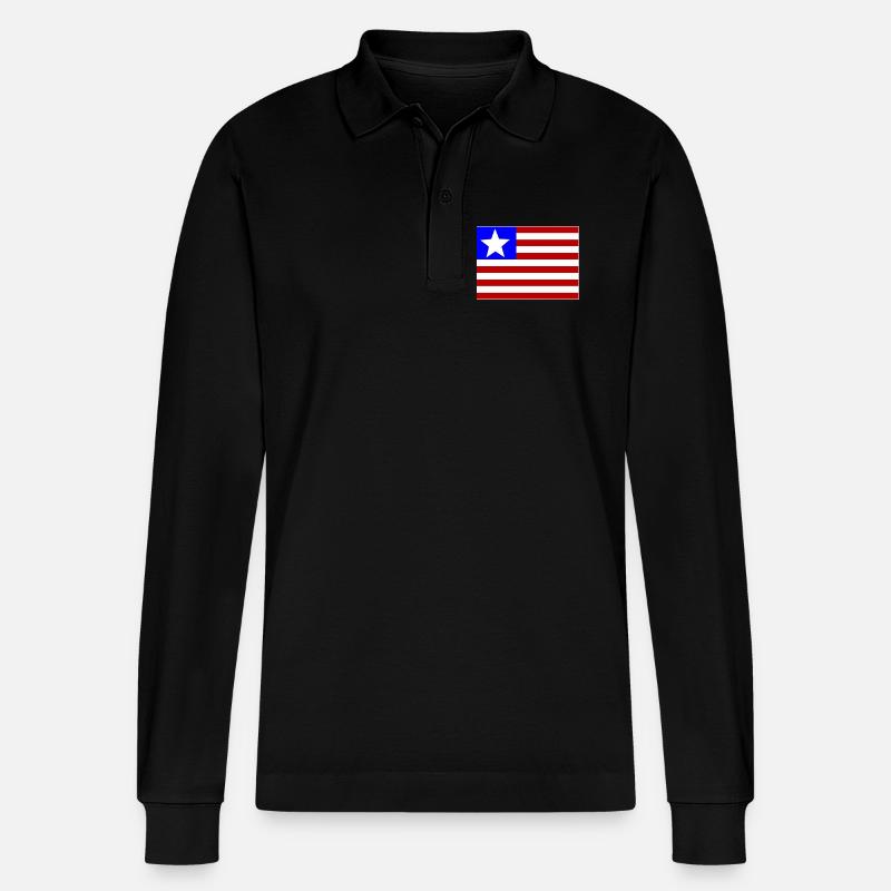 Liberia_Flagge_used - Polo à manches longues bio PREPSTER Stanley/Stella Unisexe - noir