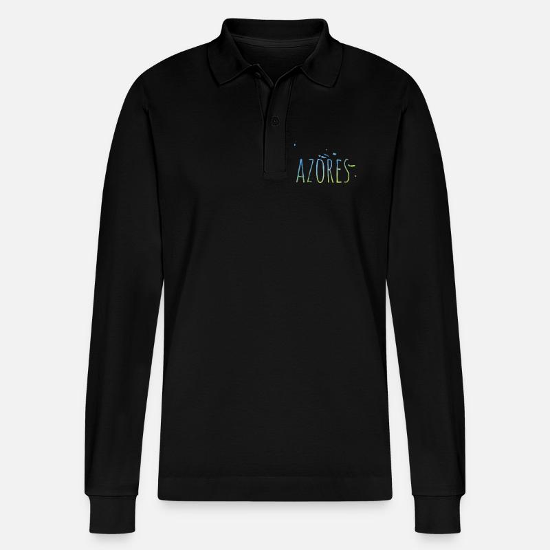 Azores - Stanley/Stella Unisex Bio-Langarm-Poloshirt Prepster - Schwarz