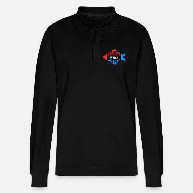 Egmond aan Zee - Stanley/Stella Unisex Bio-Langarm-Poloshirt Prepster - Schwarz